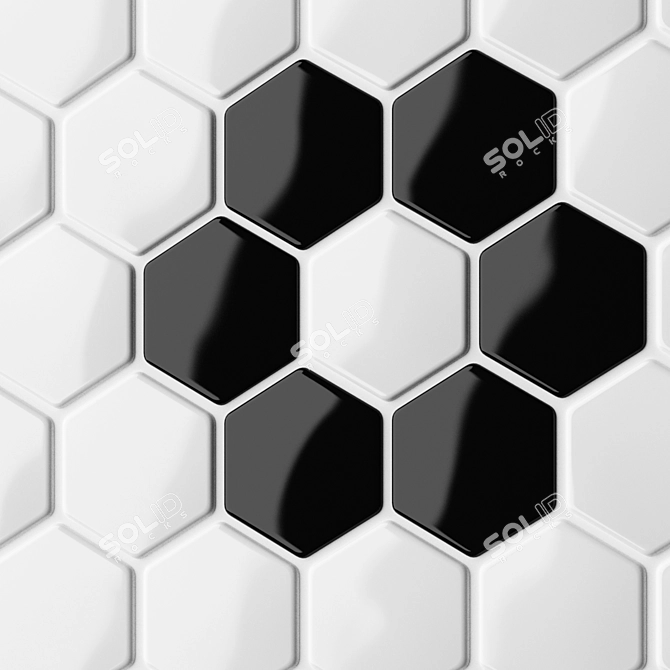 Sleek Hexagon Tiles in Various Colors 3D model image 3