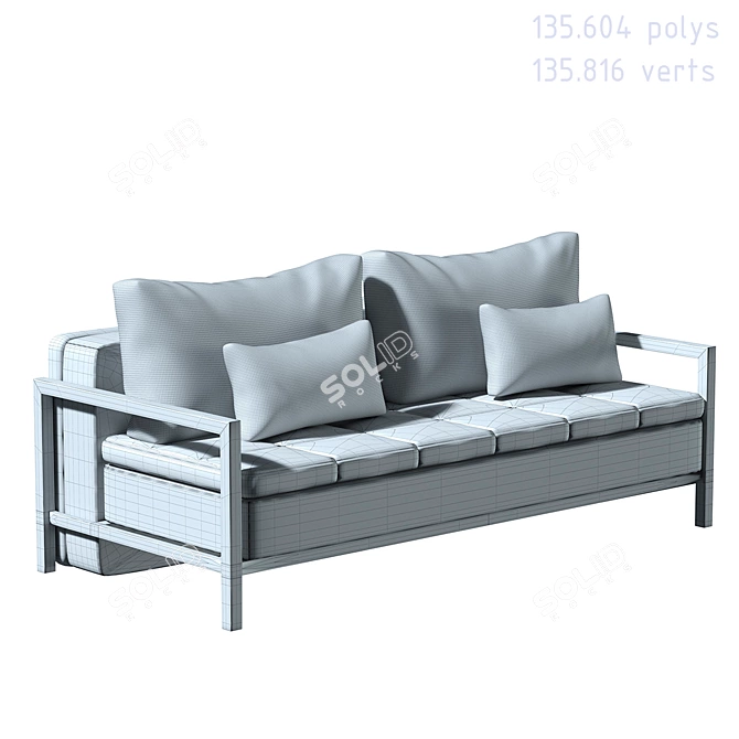 Modern Kingblood Sofa: 194x93x86cm 3D model image 3