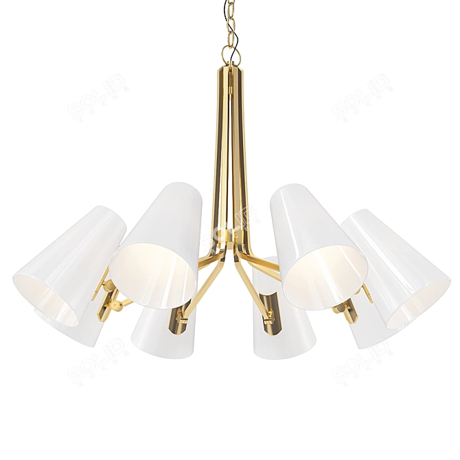 Hudson Valley Patten Chandelier: Elegance in Antique Brass 3D model image 1