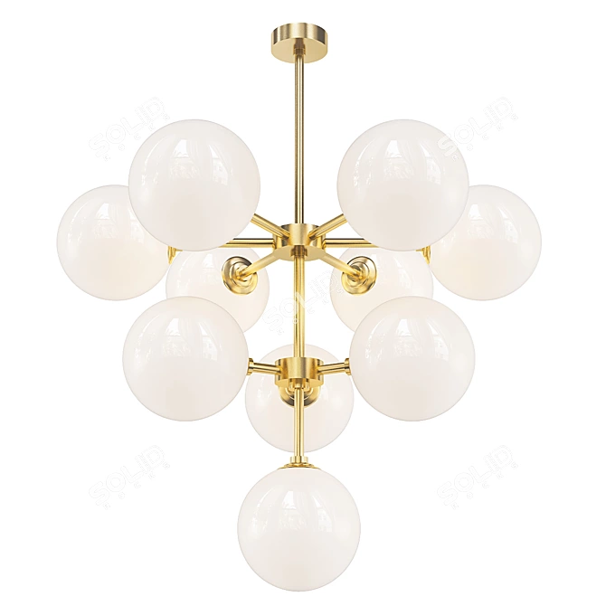 Vintage Brass Chandelier: Mitzi Ashleigh 3D model image 1