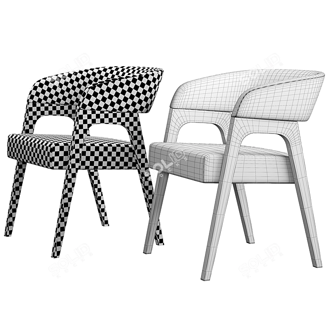 Sophisticated Bern Chair: Elegant Comfort in Grey, Beige, and Dark Brown 3D model image 4