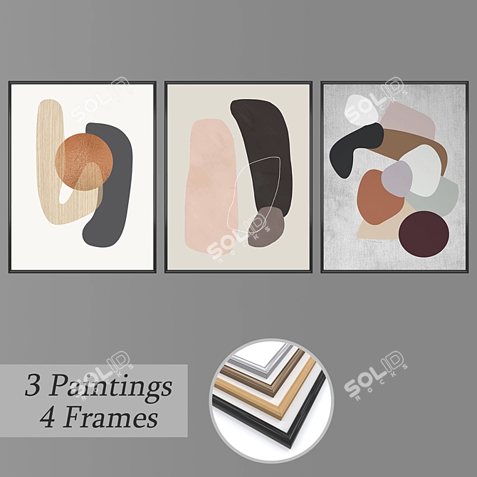 Artistic Wall Decor Set 3D model image 1