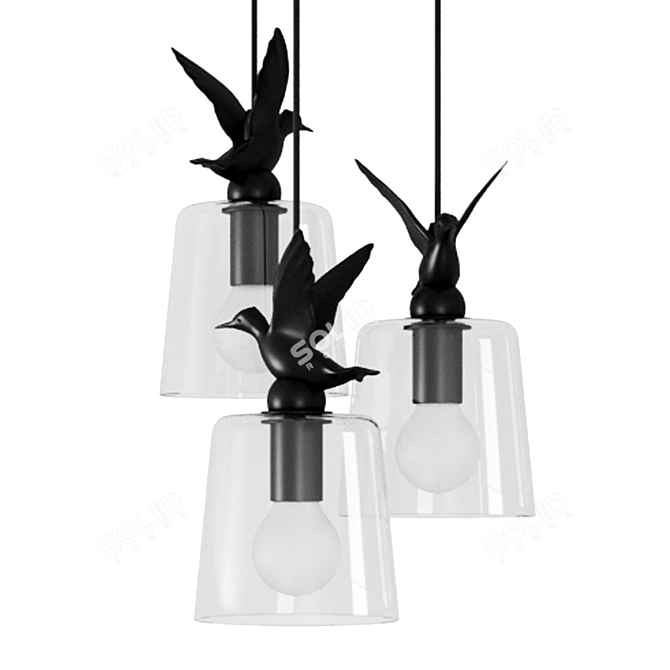 Elegant BIRDS D18 3P Accent 3D model image 1