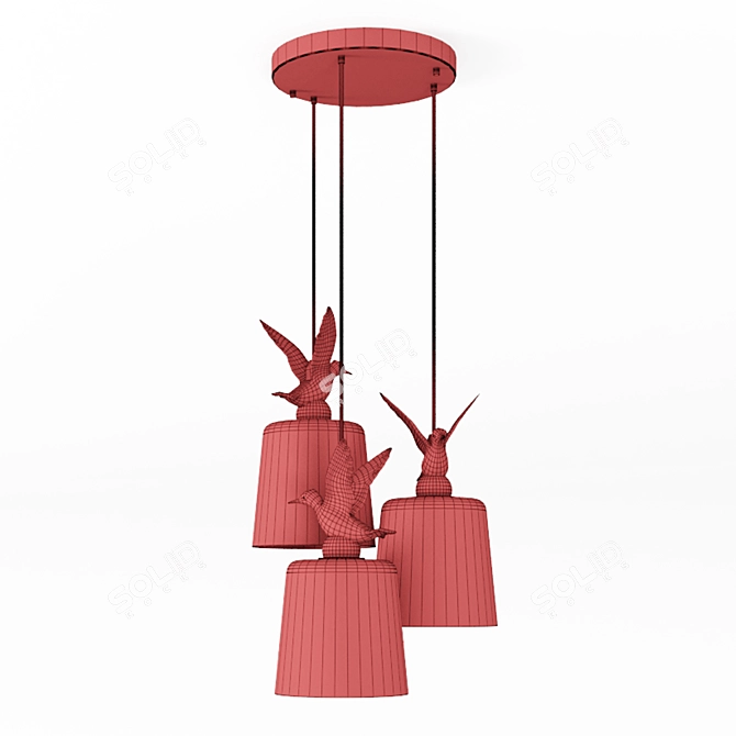 Elegant BIRDS D18 3P Accent 3D model image 4