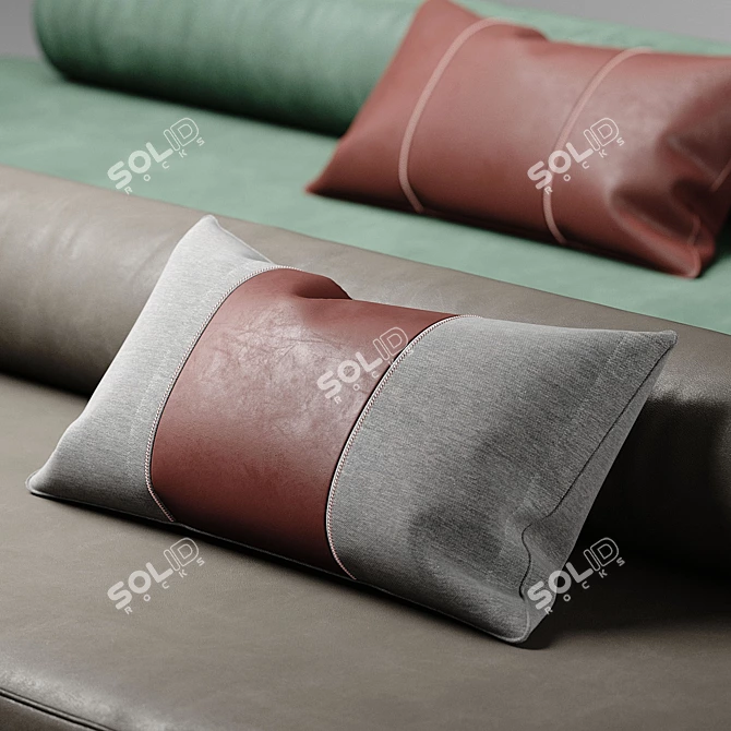 Luxury Leather Bench: Elegant & Durable 3D model image 1