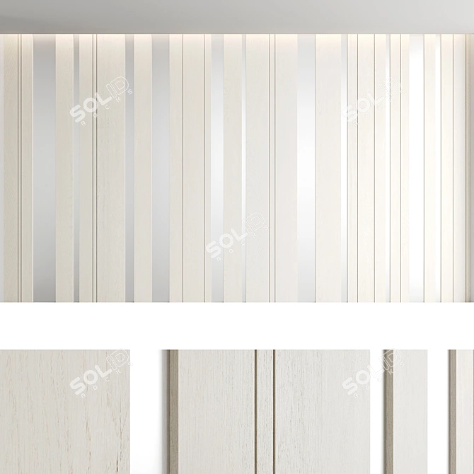 Title: Seamless Wood Textured Decorative Wall Panel Set 3D model image 5
