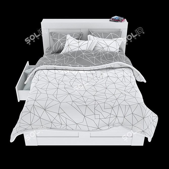 Sleek BRIMNES Bed Frame 3D model image 2
