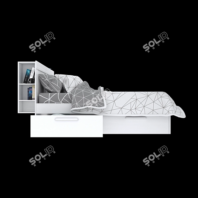 Sleek BRIMNES Bed Frame 3D model image 3