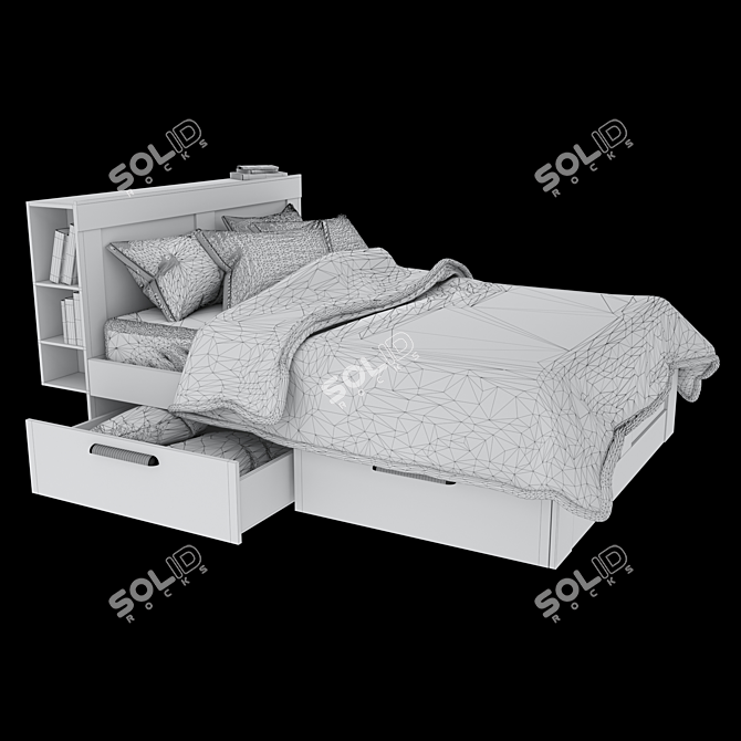 Sleek BRIMNES Bed Frame 3D model image 4