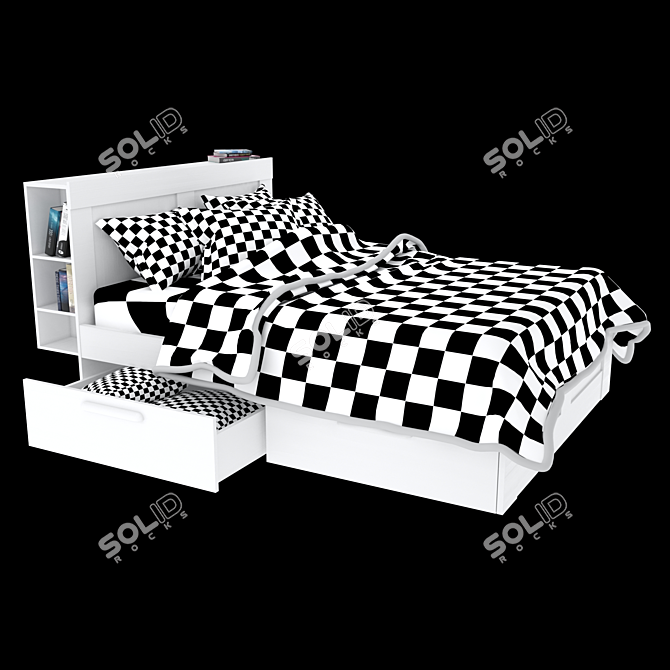 Sleek BRIMNES Bed Frame 3D model image 5