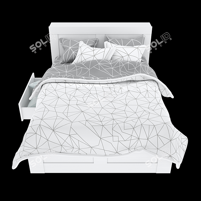 Sleek BRIMNES Bed Frame 3D model image 7