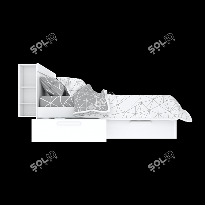Sleek BRIMNES Bed Frame 3D model image 8