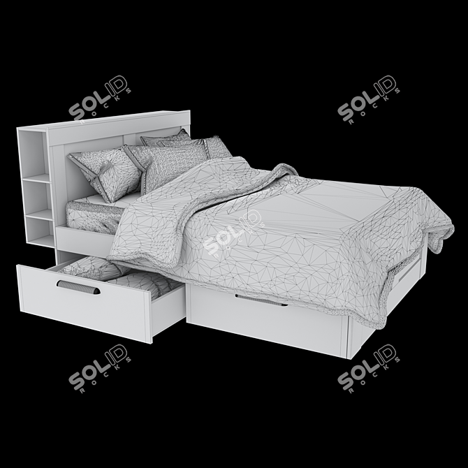 Sleek BRIMNES Bed Frame 3D model image 9