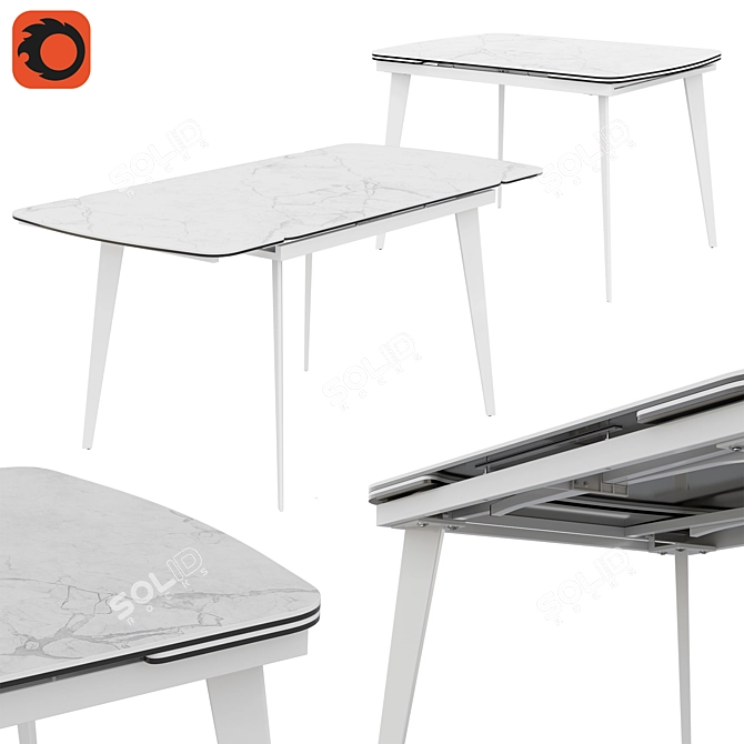 Eliot 120 High Gloss Ceramix Table 3D model image 1