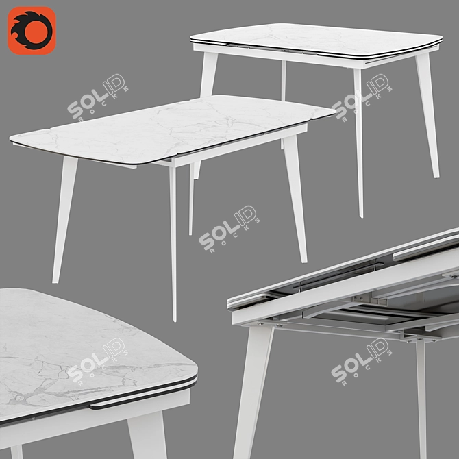 Eliot 120 High Gloss Ceramix Table 3D model image 2