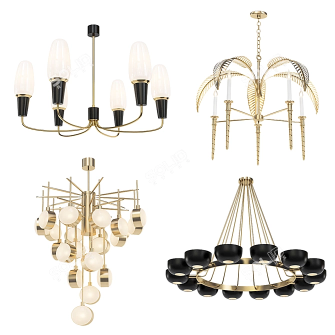 Modern Chandelier Collection 3D model image 1