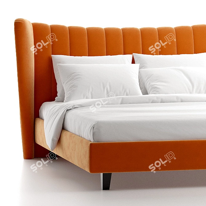 Italian Queen Agata Bed - Elegant and Comfortable 3D model image 2