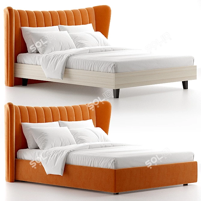 Italian Queen Agata Bed - Elegant and Comfortable 3D model image 4