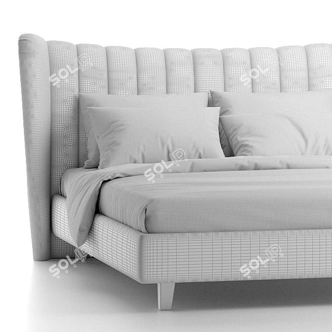 Italian Queen Agata Bed - Elegant and Comfortable 3D model image 5