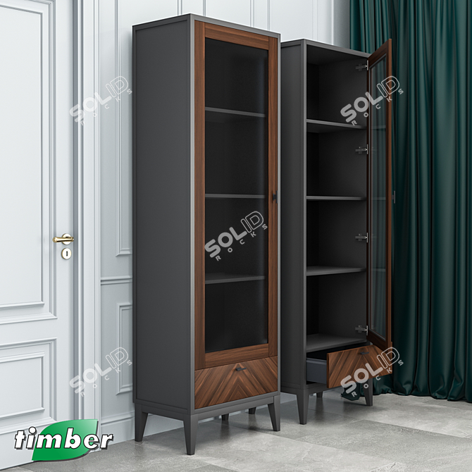 Toskana T-901 L/R Showcase: Elegant Timber-Mebel Solution 3D model image 3