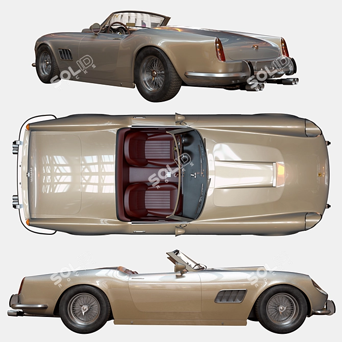 Ferrari 250 GT SWB California Spyder (V_ray): High-Quality 3D Model 3D model image 2