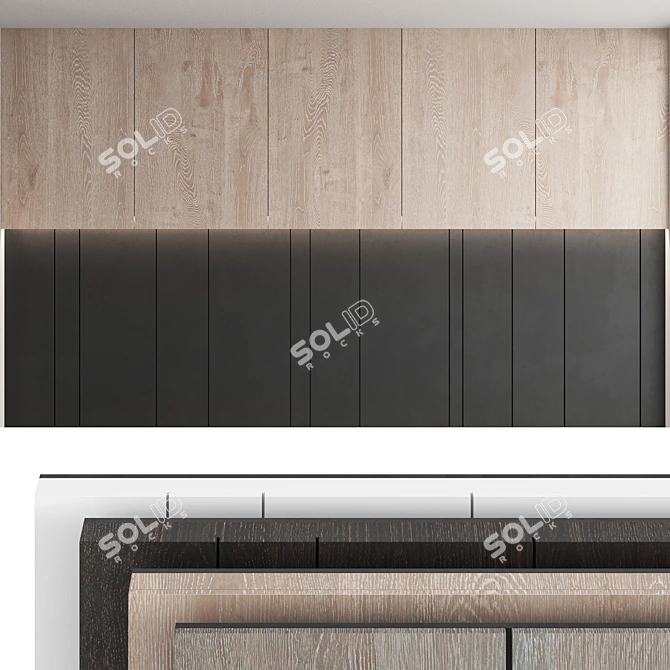 Decorative Wood Panel Set 3D model image 1