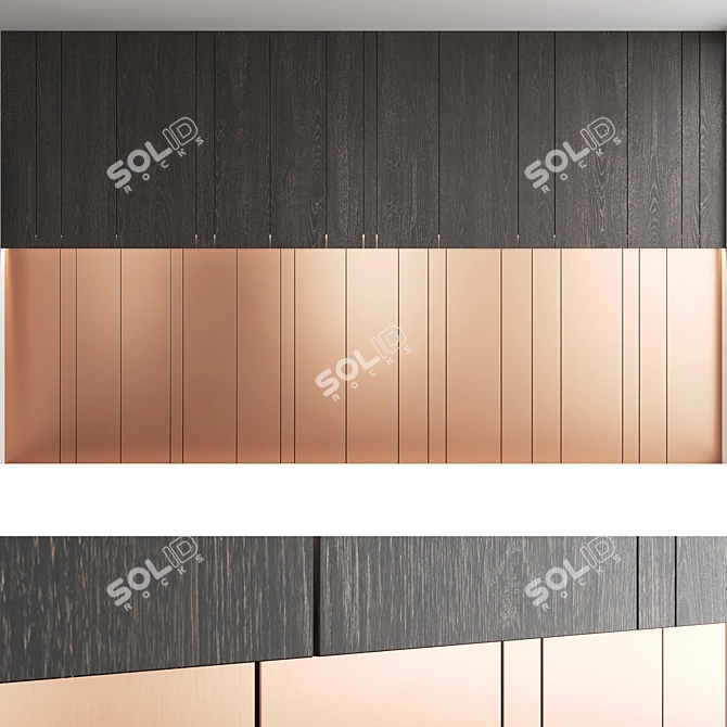 Decorative Wood Panel Set 3D model image 2