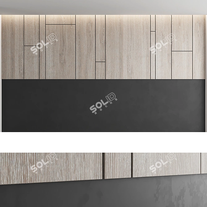 Decorative Wood Panel Set 3D model image 4