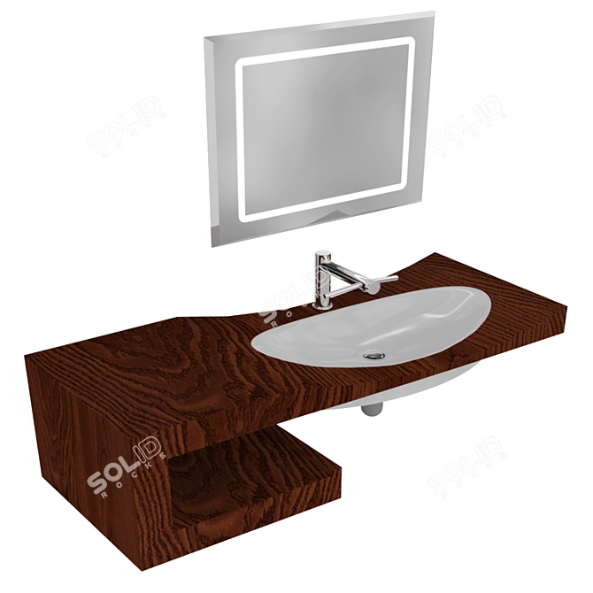 Elegant Aquaton Rimini Mirror 3D model image 1