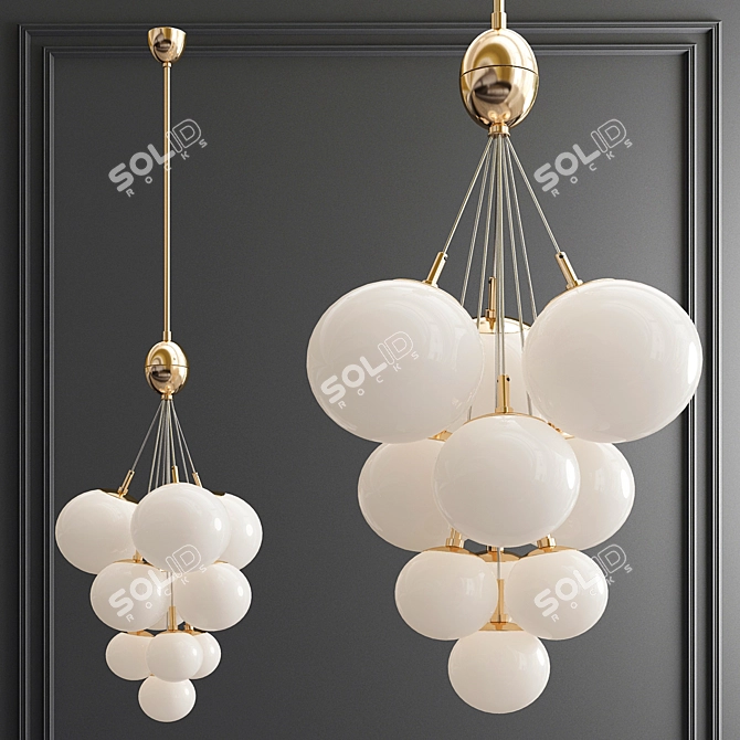 Elegant Blossom: Orchard Chandelier 3D model image 1