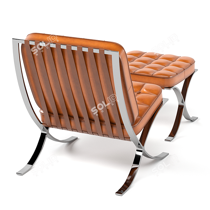 Barcelona Knoll Armchair: Relax in Style! 3D model image 3