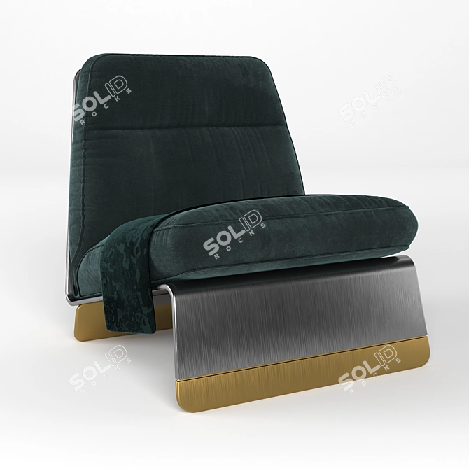 Elegant Greta Arm Chair 3D model image 1