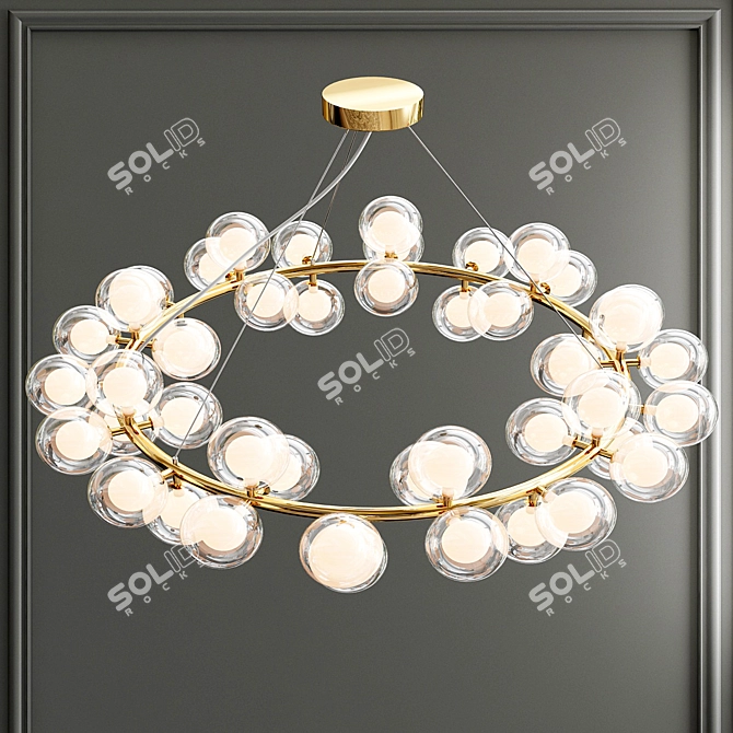 Golden Glass Pendant Light 3D model image 3