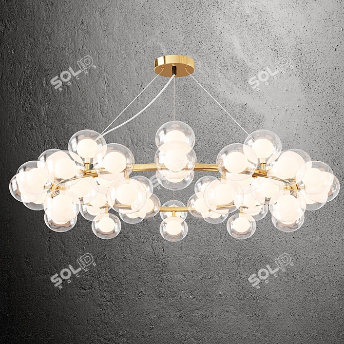 Golden Glass Pendant Light 3D model image 4