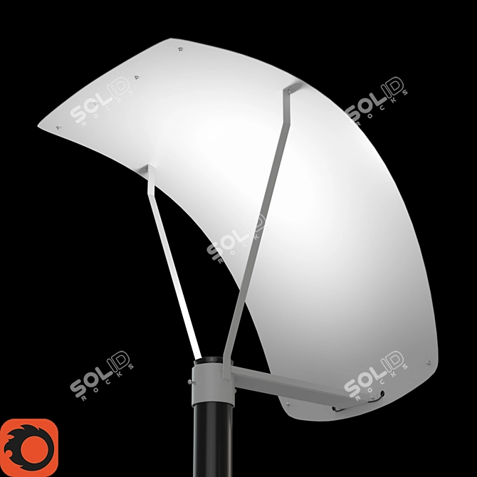 Solar-V: Solar-Powered Park Lamp 3D model image 3