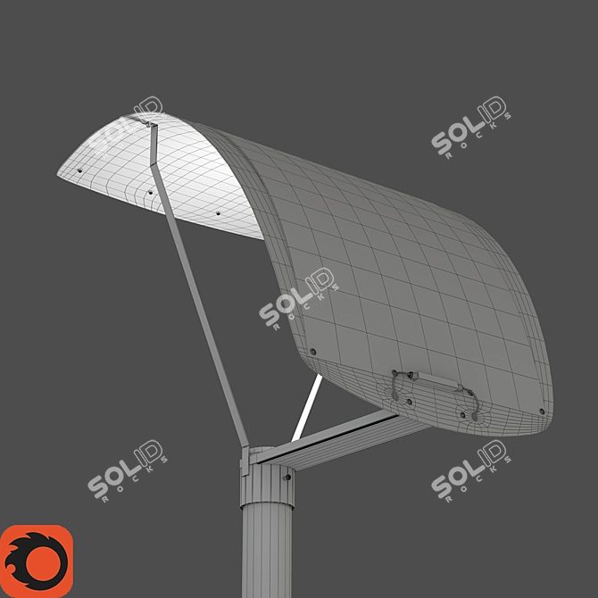 Solar-V: Solar-Powered Park Lamp 3D model image 4