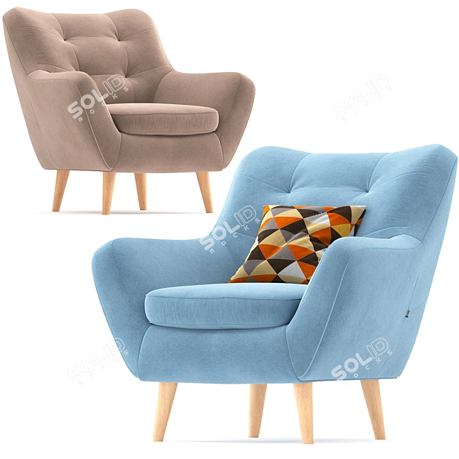 Cozy Sherpa Armchair for Ultimate Comfort 3D model image 1
