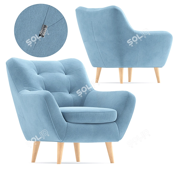 Cozy Sherpa Armchair for Ultimate Comfort 3D model image 2