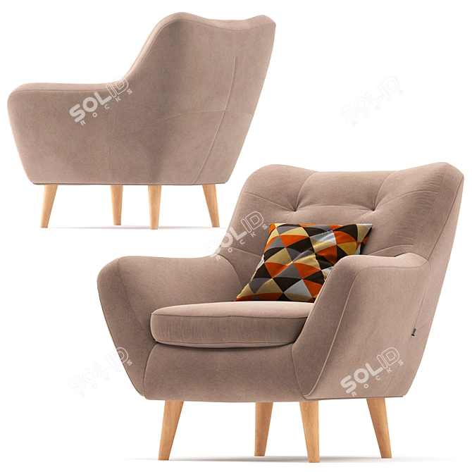 Cozy Sherpa Armchair for Ultimate Comfort 3D model image 3