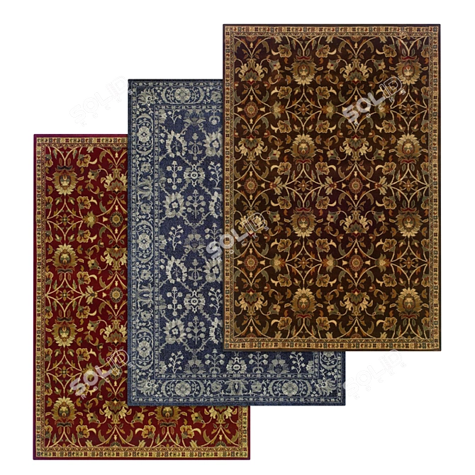 Luxury Texture Carpets Set 3D model image 1