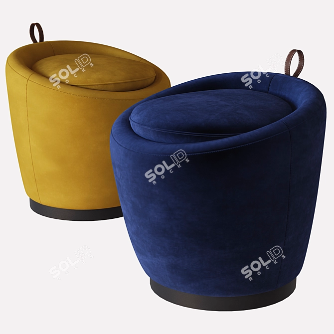 Luxury Liz Velvet Pouf | Domkapa 3D model image 2