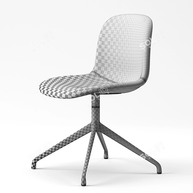 Contemporary Máni Fabric Chair 3D model image 2