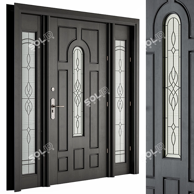 Elegant Entrance Door 3D model image 1