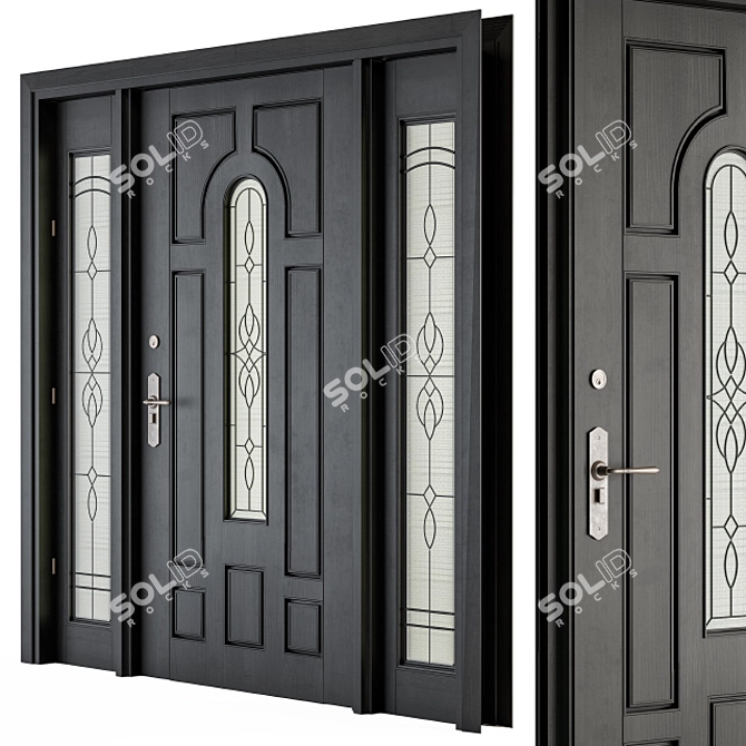 Elegant Entrance Door 3D model image 2