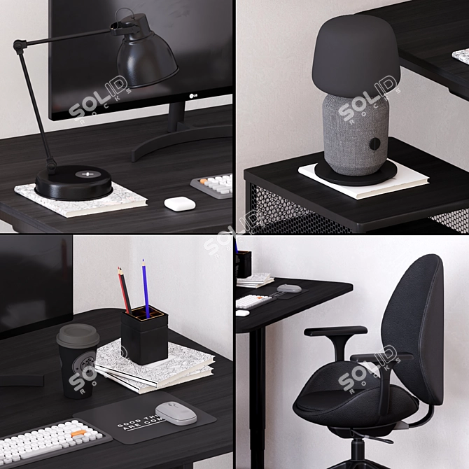 IKEA BEKANT Desk Set: Versatile, Stylish, and Functional 3D model image 2