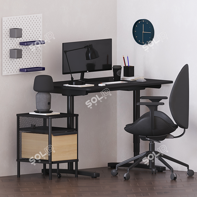 IKEA BEKANT Desk Set: Versatile, Stylish, and Functional 3D model image 6