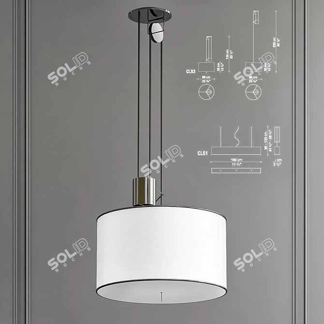 LEUKON Pendant Light: Sleek and Modern 3D model image 1