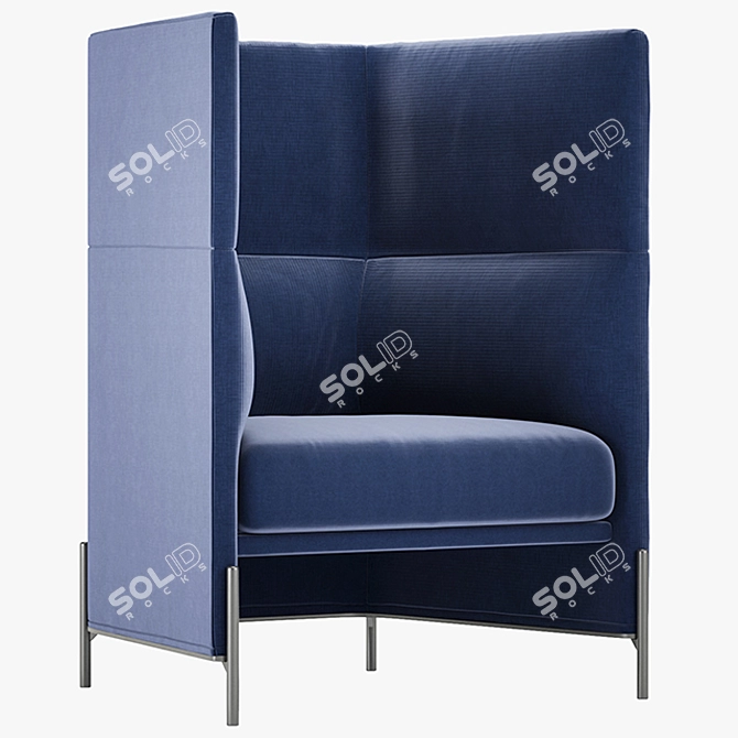 Nichetto Studio Algon High Back Chair: Sleek Design for Ultimate Comfort 3D model image 1