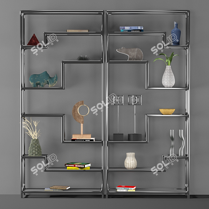 Metallic Elements Shelf Set 3D model image 1