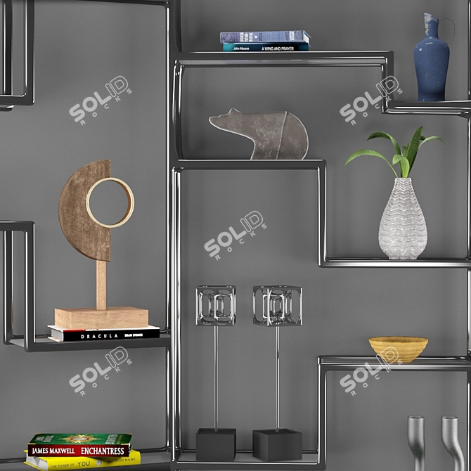 Metallic Elements Shelf Set 3D model image 2